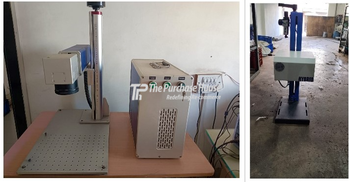 LASER MARKING MACHINE AND PNEUMATIC DOT PIN MARKING MACHINE SETUP