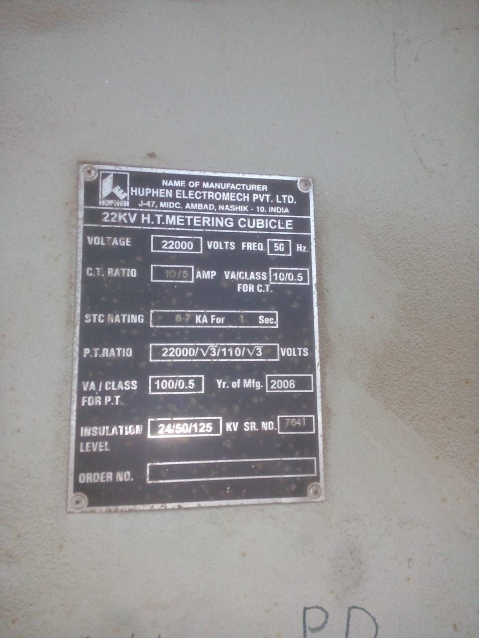 METERING CUBICLE H T